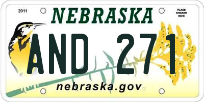 NE license plate AND271