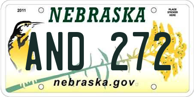 NE license plate AND272