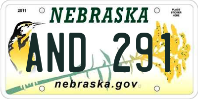 NE license plate AND291