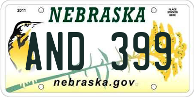 NE license plate AND399