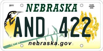 NE license plate AND422