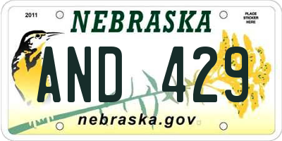 NE license plate AND429