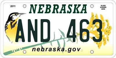 NE license plate AND463