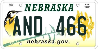 NE license plate AND466
