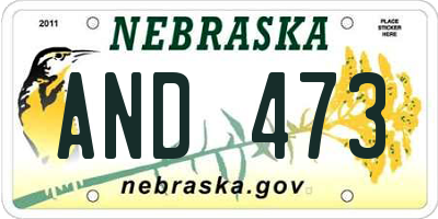 NE license plate AND473