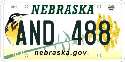 NE license plate AND488