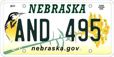 NE license plate AND495