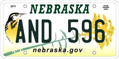 NE license plate AND596