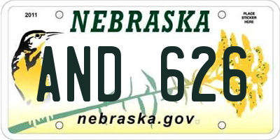 NE license plate AND626
