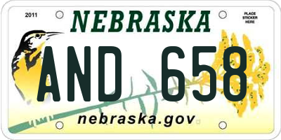 NE license plate AND658