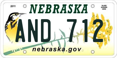 NE license plate AND712