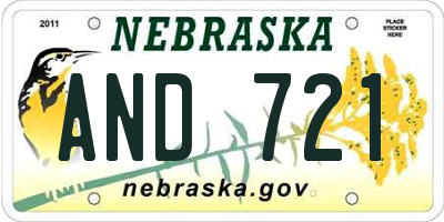 NE license plate AND721