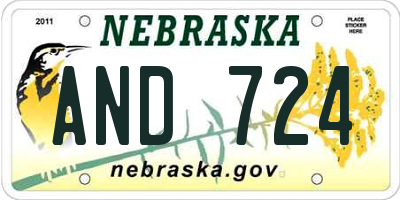 NE license plate AND724