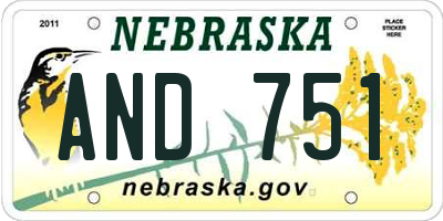 NE license plate AND751