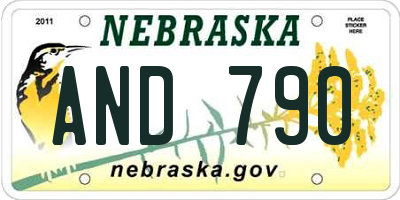 NE license plate AND790