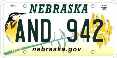 NE license plate AND942