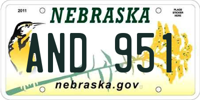 NE license plate AND951