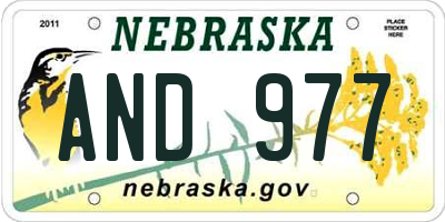 NE license plate AND977