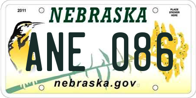 NE license plate ANE086