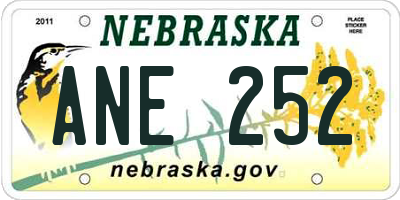 NE license plate ANE252