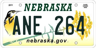 NE license plate ANE264