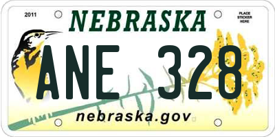 NE license plate ANE328