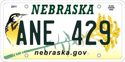 NE license plate ANE429