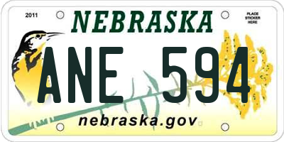 NE license plate ANE594