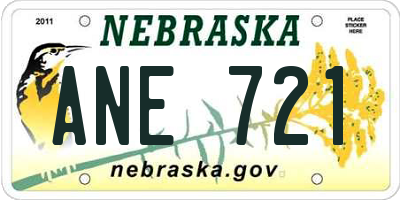 NE license plate ANE721