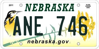 NE license plate ANE746