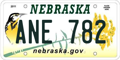 NE license plate ANE782