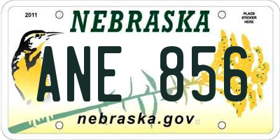 NE license plate ANE856