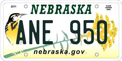 NE license plate ANE950