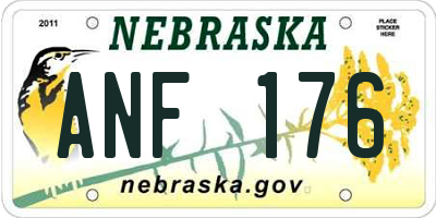 NE license plate ANF176