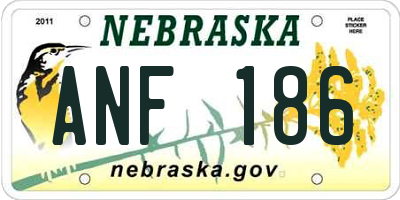 NE license plate ANF186