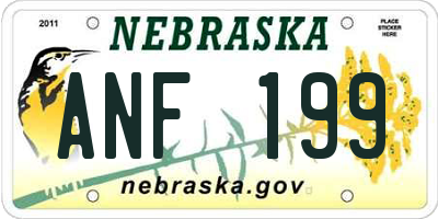 NE license plate ANF199