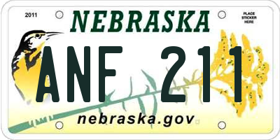 NE license plate ANF211