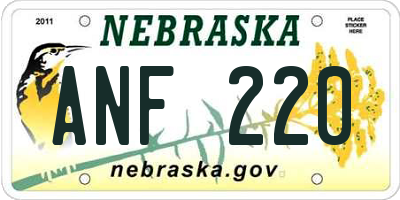 NE license plate ANF220