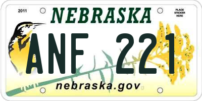 NE license plate ANF221