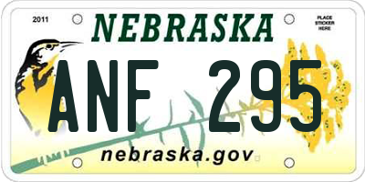 NE license plate ANF295