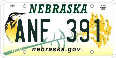 NE license plate ANF391