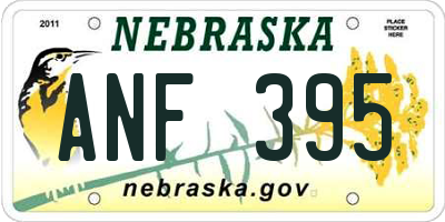 NE license plate ANF395