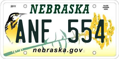 NE license plate ANF554