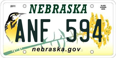 NE license plate ANF594