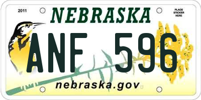 NE license plate ANF596
