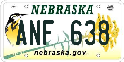 NE license plate ANF638