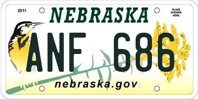 NE license plate ANF686