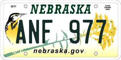 NE license plate ANF977