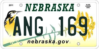 NE license plate ANG169