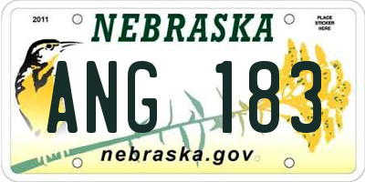 NE license plate ANG183